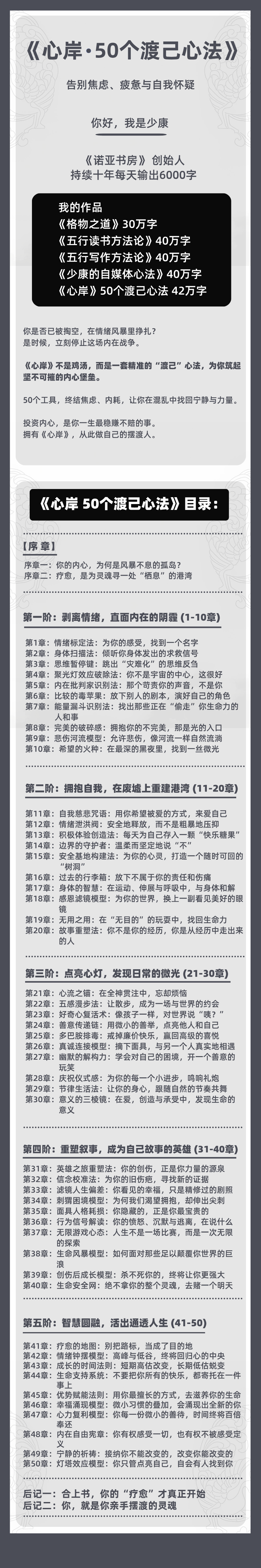 图片[1]诺亚书房_每天一篇深度长文，帮你升级思维与认知！《心岸》50个渡己心法 《心岸日记》少康先生的电子书